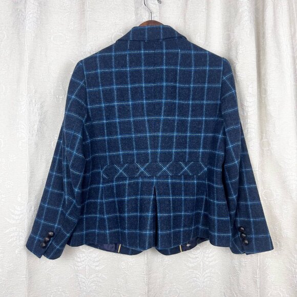 Talbots 16WP Shetland Wool Windowpane Plaid Equestrian Jacket Blazer ducks - Picture 4 of 9
